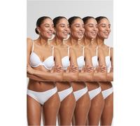 Urban Classics Damen Ladies Basic Cotton Slip 5-Pack TB7658C White-XL