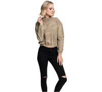 Urban Classics Damen Ladies Turtleneck Crew Pullover, Sand camo, S