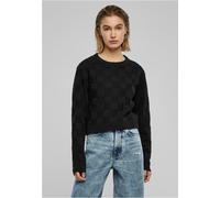 Urban Classics Damen Sweatshirt Ladies Check Knit Sweater Black L