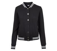 Urban Classics Damen Ladies College Jacket Sweatjacke, Schwarz (Blk/Blk), S EU