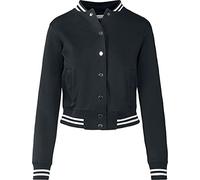 Urban Classics Damen Ladies College Sweat Jacket Sweatjacke, per pack Schwarz (blk/blk 00017), Medium (Herstellergröße: M)