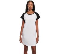 Urban Classics - Ladies Contrast Raglan Tee White/Black - Kleid Weiß XS