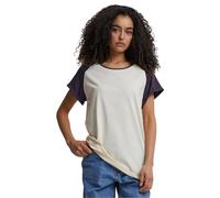 Urban Classics Damen Ladies Contrast Raglan Tee whitesand/purplenight, L