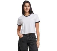 Urban Classics Ladies Contrast Retro T-Shirt T-Shirt weiß schwarz in M