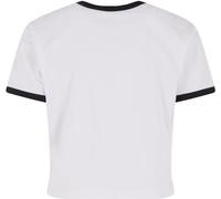 T-Shirt URBAN CLASSICS "Urban Classics Ladies Contrast Retro T-Shirt", Damen, Gr. 3XL, weiß, schwarz, 95% Baumwolle, 5% Elasthan, unifarben, loose fit, Rundhals, Shirts T-Shirt (60738426-XXXL) weiß, s