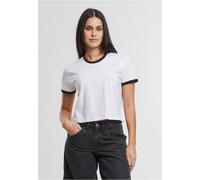 Urban Classics Ladies Contrast Retro T-Shirt T-Shirt weiß schwarz in M