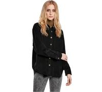 Langarmhemd URBAN CLASSICS "Damen Ladies Corduroy Oversized Shirt" Gr. XS, US-Größen, schwarz Damen Hemden langarm Blusen (96076547-XS)