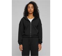 Urban Classics Sweatjacke Ladies Cozy Short Zip Hoody Damen kurz mit Reißverschluss Schwarz 4XL