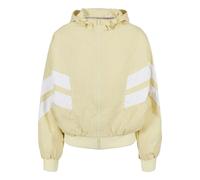 Outdoorjacke URBAN CLASSICS "Damen Ladies Crinkle Batwing Jacket" Gr. 5XL, gelb (softyellow, white) Damen Jacken Outdoorjacken (98323039-5XL)