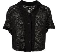 Urban Classics Ladies Crochet Lace Resort Shirt in Gr. 5XL in Schwarz