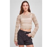 Urban Classics Ladies Cropped Crochet Knit Sweater in Gr. XL in Khaki