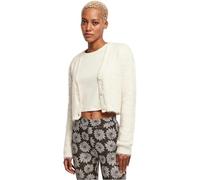 Urban Classics Damen TB5440-Ladies Cropped Feather Cardigan Strickjacke, whitesand, XXL
