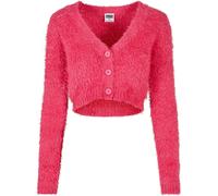 Urban Classics Damen Ladies Cropped Feather Cardigan Hibiskus Pink-2XL