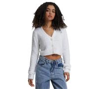 Urban Classics Strickjacke Damen Ladies Cropped Feather Cardigan Weiß Gr. L