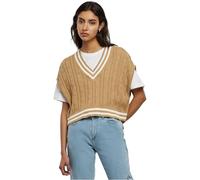 Urban Classics Ladies Cropped Knit College Slipover in Gr. XL in Beige