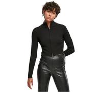 Urban Classics Damen Ladies Cropped Rib Knit Zip Cardigan Sweater, Schwarz, XL EU
