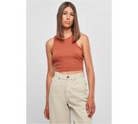 Tanktop URBAN CLASSICS "Urban Classics Damen Ladies Cropped Rib Top", Damen, Gr. 4XL, terracotta, 97% Baumwolle, 3% Elasthan, unifarben, slim fit, Tops Tanktop (70814016-4XL) terracotta