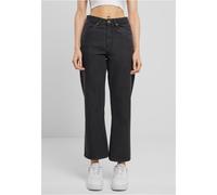 Urban Classics - Ladies Cropped Straight Leg Denim Black Washed - Jeans - Schwarz - W28 - 100% Baumwolle Schwarz W28