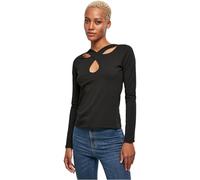 Urban Classics Damen Longsleeve T-Shirt Crossed Cut-Out Schwarz Größe S