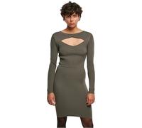 Urban Classics Ladies Cut Out Dress in Gr. S in Olive