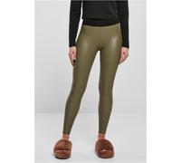 Urban Classics Damen Ladies Faux Leather High Waist Leggings Olive-XS