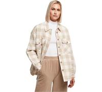 Sommerjacke URBAN CLASSICS "Damen Ladies Flanell Padded Overshirt" Gr. XL, beige (whitesand, lighttaupe) Damen Jacken Übergangsjacken (75831831-XL)