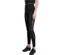 Urban Classics Leggings Flock Lace Stripe – Damen Schwarz XS