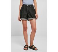 Urban Classics Damen Ladies High Waist Boyfriend Shorts Black Washed-29