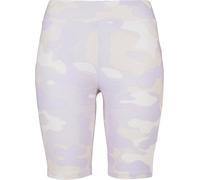 Stoffhose URBAN CLASSICS "Urban Classics Damen Ladies High Waist Camo Tech Cycle Shorts", Damen, Gr. XS, US-Größen, lilacamo, 77% Polyester, 23% Elasthan, slim fit, Hosen Stoffhose (30184356-XS) lilac