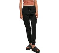 Urban Classics Damen Jogginghose Cargo mit hohem Bund, Cargotaschen, Baumwolle/Stretch, Schwarz 3XL
