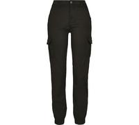 Urban Classics Damen Ladies High Waist Cargo Pants Hose, Schwarz (Black 00007), W(Herstellergröße: 28)