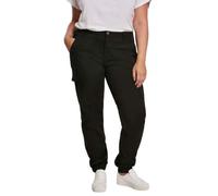 Cargohose URBAN CLASSICS "Damen Ladies High Waist Cargo Pants" Gr. 31, Normalgrößen, schwarz (black) Damen Hosen High-Waist-Hosen (49235967-31)