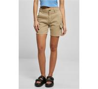 Urban Classics Ladies High Waist Cargo Shorts in Gr. 32 in Beige