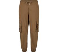 Urban Classics Damen Cargohose High Waist Crinkle Nylon Karamell Größe S