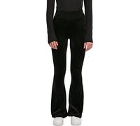 Urban Classics Damen Ladies High Waist Rib Velvet Flared Leggings Yoga Pants, Schwarz, XS EU
