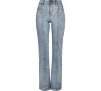 Urban Classics Damen TB4736-Ladies High Waist Straight Slit Denim Pants Hose, tintedlightbluewashed, 26
