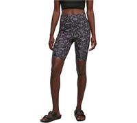 Urban Classics Damen Ladies High Waist Tech Mesh AOP Cycle Shorts, blackpaisley, XL