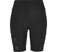 Urban Classics Damen Radler-Shorts High Waist Tech-Mesh Schwarz Gr. L