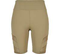 Urban Classics Damen Radlerhose Ladies High Waist Tech Mesh Cycle Shorts, Farbe Khaki, Größe S