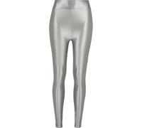 Urban Classics Ladies Highwaist Shiny Metallic Leggings in Gr. 4XL in Silberfarben
