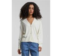 Strickjacke URBAN CLASSICS "Urban Classics Damen Ladies Knitted Cardigan", Damen, Gr. L, sandweiß, 70% Viskose, 30% Polyamid, unifarben, normal, V-Ausschnitt, Strickjacken Strickjacke (17322510-L) san