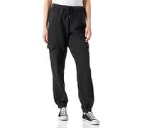 Ladies Knitted Denim High Waist Cargo Pants, Größe:L, Farbe:Black