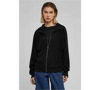 Strickjacke URBAN CLASSICS "Urban Classics Damen Ladies Knitted Zip Cardigan", Damen, Gr. 4XL, schwarz, 50% Baumwolle, 50% Polyacryl, unifarben, loose fit, ohne Ausschnitt, Strickjacken Strickjacke (2