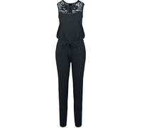 Urban Classics Damen Jumpsuit Ladies Lace Block Schwarz XXL