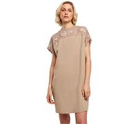 Urban Classics Ladies Lace Tee Dress in Gr. S in Beige
