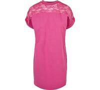 Jerseykleid URBAN CLASSICS "Damen Ladies Lace Tee Dress" Gr. L, US-Größen, lila (brightviolet) Damen Kleider Freizeitkleider (23644463-L)