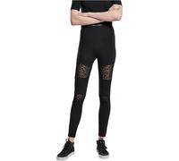 Urban Classics Damen Leggings TB2593, Spitzeinsatz, Baumwollmischung, Schwarz, 5XL