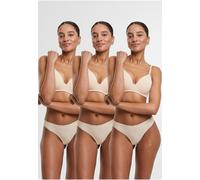 Urban Classics Damen Ladies Lasercut Tanga 3-Pack TB7670B Beige+Beige+Beige-M