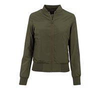 Urban Classics Leichte Bomberjacke für Damen, mit geprägtem Einsatz an den Seiten, Reißverschlusstaschen vorne, 100% Polyester, mehrere Farben, Größen: XS - 5XL, Dunkelolivgrün, 5X-Large