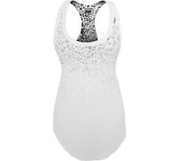 Urban Classic Damen T-Shirts white/black Ladies Long Leo Print Loose Tank TB717 S